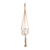 Macrame hanger met pot - 13x15x92 cm - oker