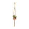 Macrame hanger met pot - 13x15x92 cm - oker