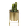 Metalen plantenpot - goud - 11x11x16 cm