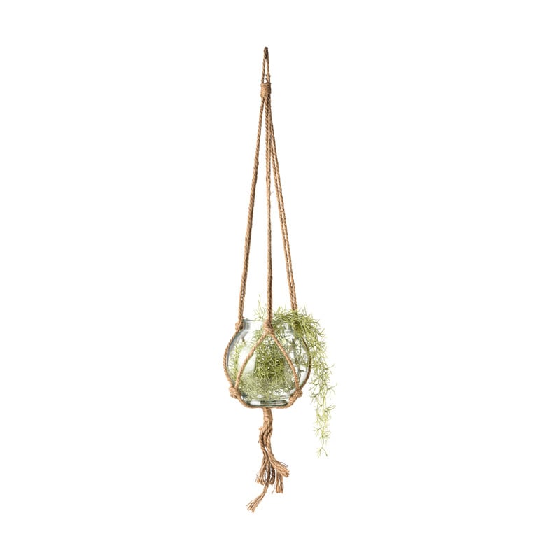 Plantenhanger glas macramé - 21x20 cm