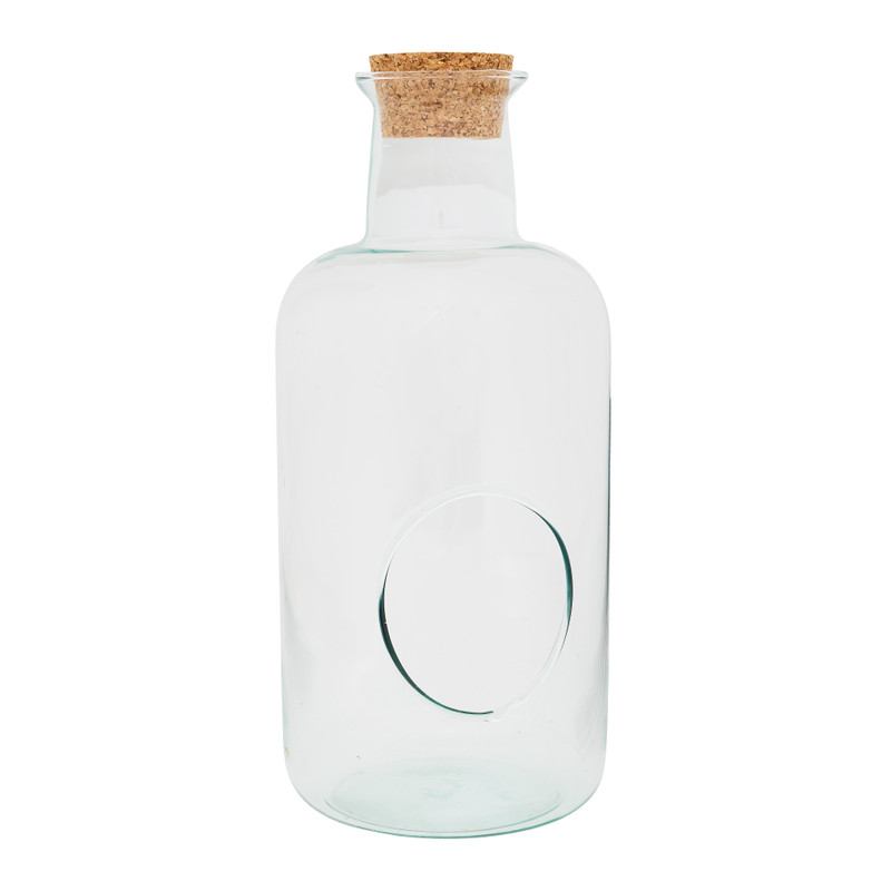 Terrarium fles - glas/kruk - ø15x33 cm