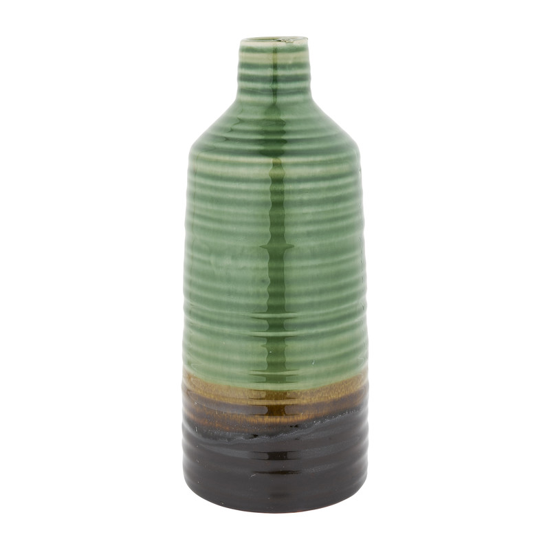 Flesvaas - groen/bruin - 26x11 cm