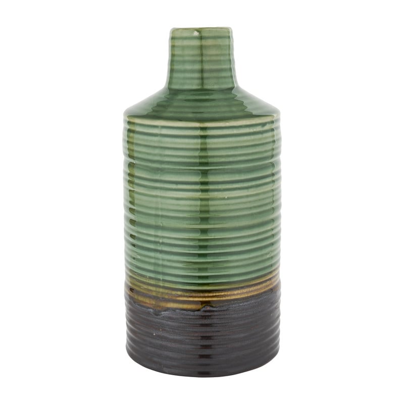 Flesvaas - groen/bruin - 30x14 cm