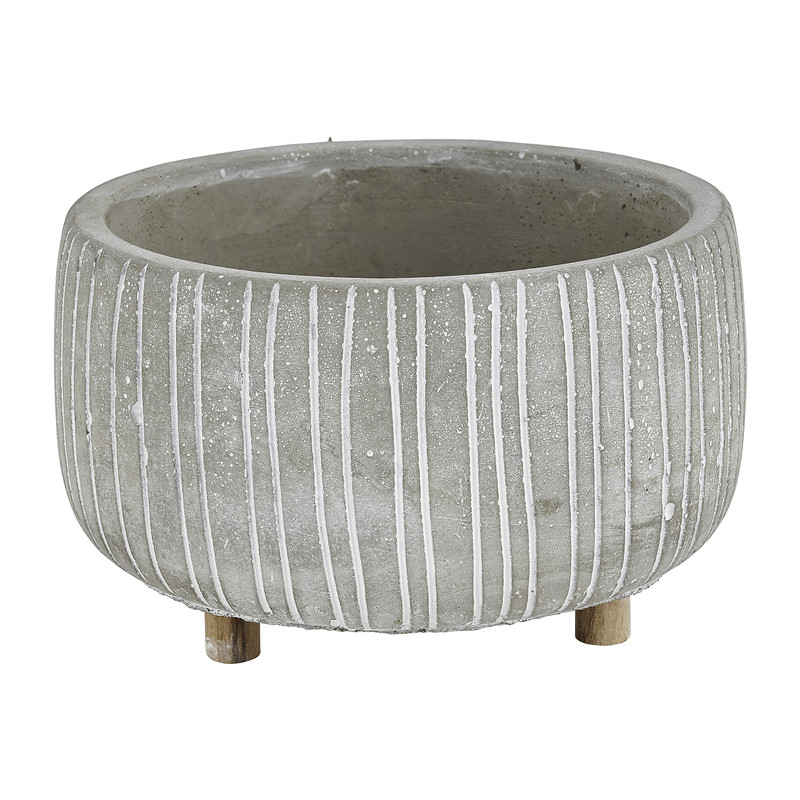 Plantenpot - grijs - ø13.5x8.5 cm 