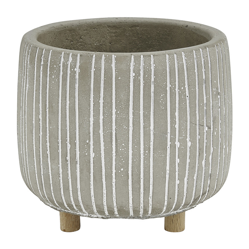 Plantenpot - grijs - ø11x10 cm 