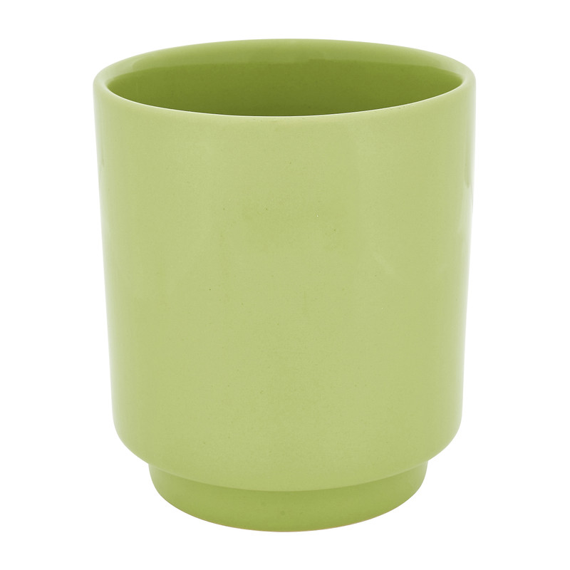 Keramiek plantenpotje - groen - ø9x10 cm