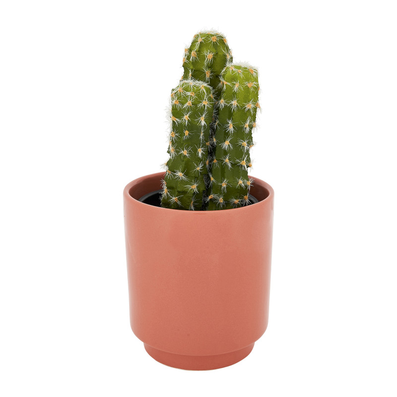 Keramiek plantenpotje - oranje - ø9x10 cm