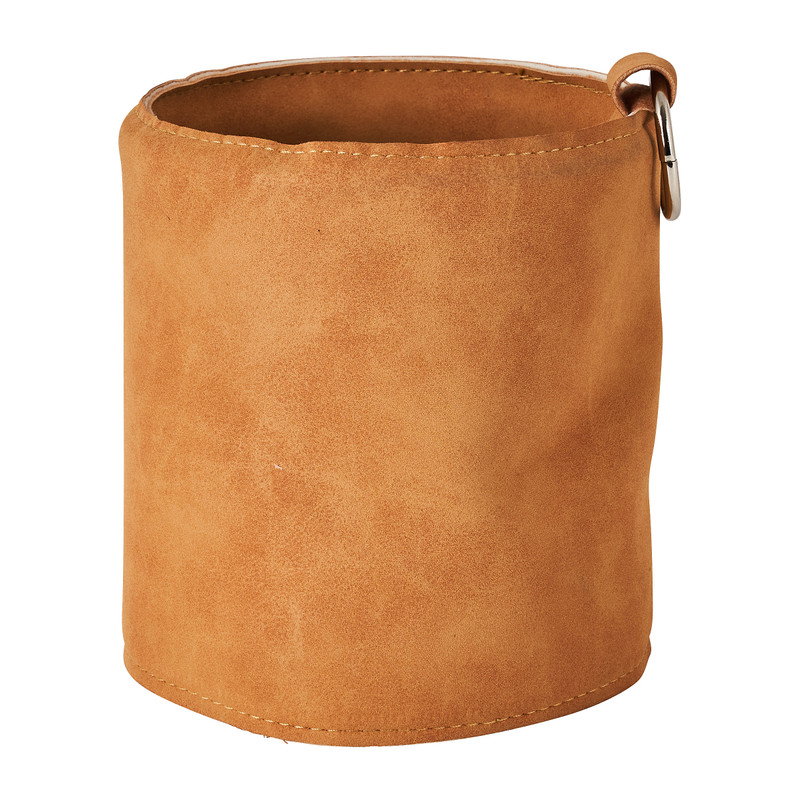 Bloempot leer- diverse kleuren - 12.5x14 cm 