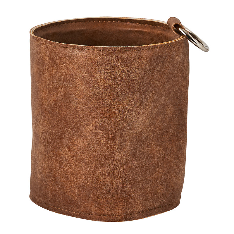 Bloempot leer- diverse kleuren - 12.5x14 cm 