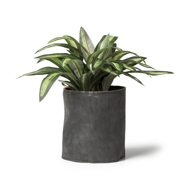 Bloempot leer- diverse kleuren - 12.5x14 cm 