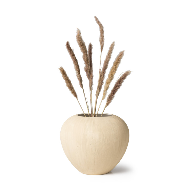 Keramische vaas - bol - naturel - 31x31x25.5 cm