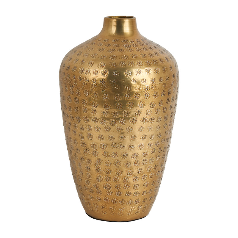 Vaas fles bol - goud - Ø17x27 cm
