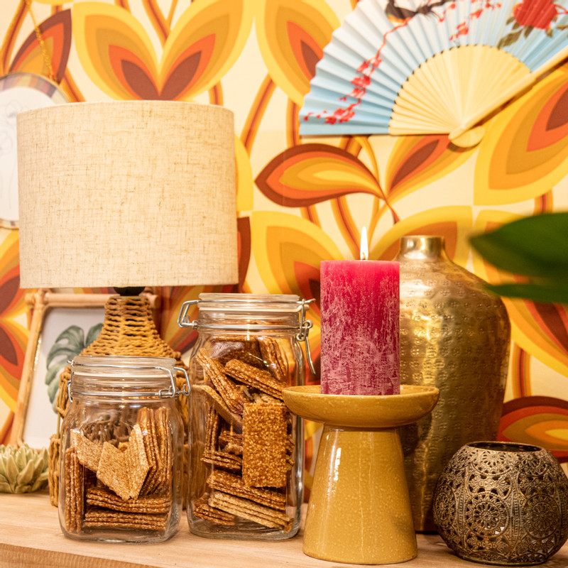 Vaas fles bol - goud - Ø17x27 cm