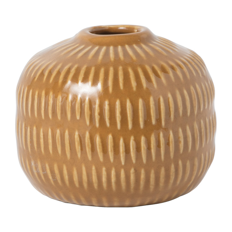 Vaas etnic - okergeel - ⌀10.5x8.5 cm 