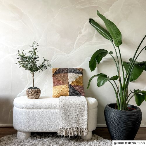 Bloempot blad - beige - ø15,8x10,5 cm 