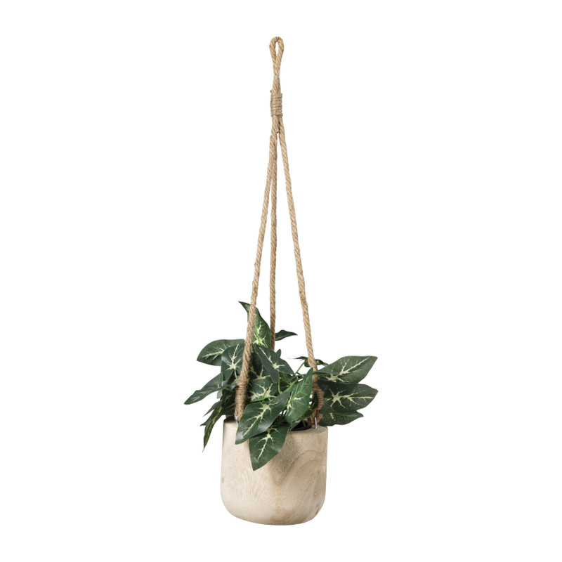 Hangende plantenpot - hout - ⌀14x12 cm 