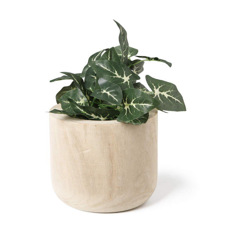 Plantenpot - hout - ⌀19x16 cm 
