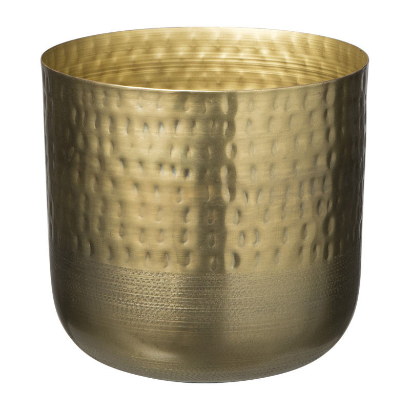 in de tussentijd koper Grazen plantenpot relief - goud - 20x20x17 cm | Xenos