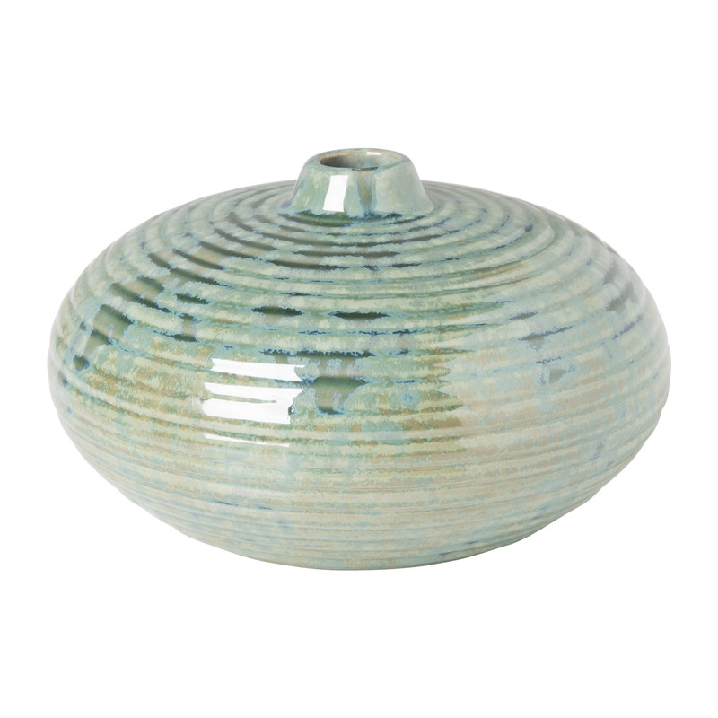 Vaas glazed - groen - ⌀17.5x10.5 cm 