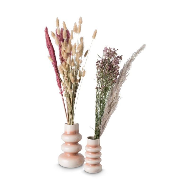 Vaas ribbel - nude - 10x10x19 cm