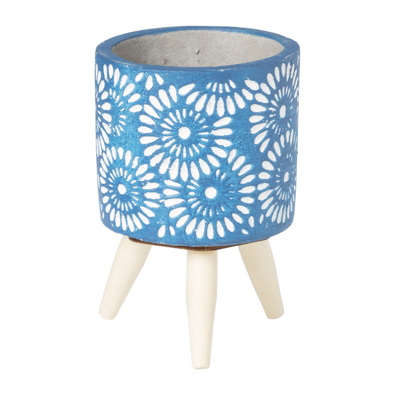 Plantenpotje blauw/wit- diverse varianten - ø6,5x12,5 cm 