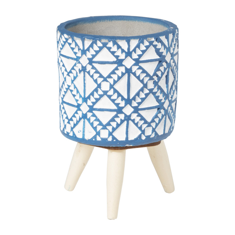 Plantenpotje blauw/wit- diverse varianten - ø6,5x12,5 cm 