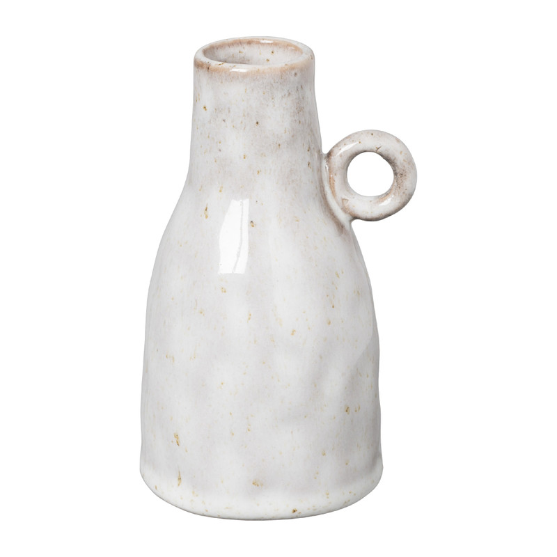 Vaas keramiek 1 oor - grijs - ø7x12.5 cm