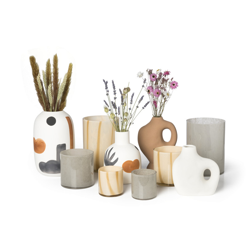 Vaas beschilderd groot - keramiek - ø16x25 cm