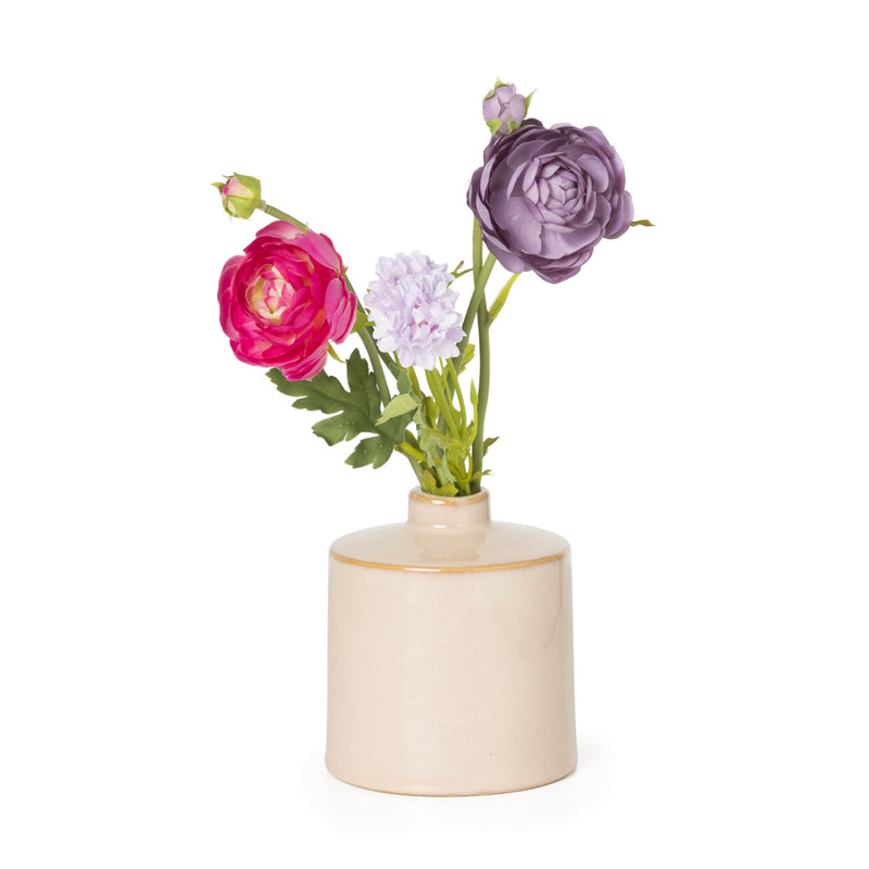 Vaasje keramiek mini - roze - ø9x10.3 cm