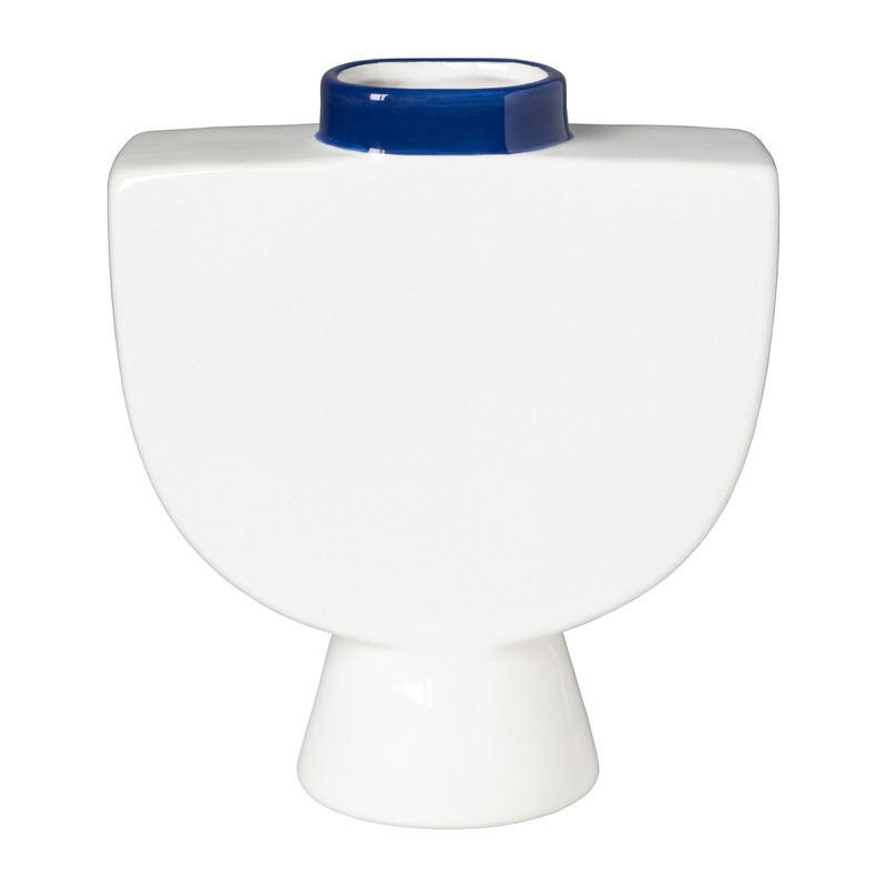 Vaas geometric - blauw - 22 cm 