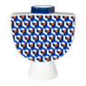 Vaas geometric - blauw - 22 cm 