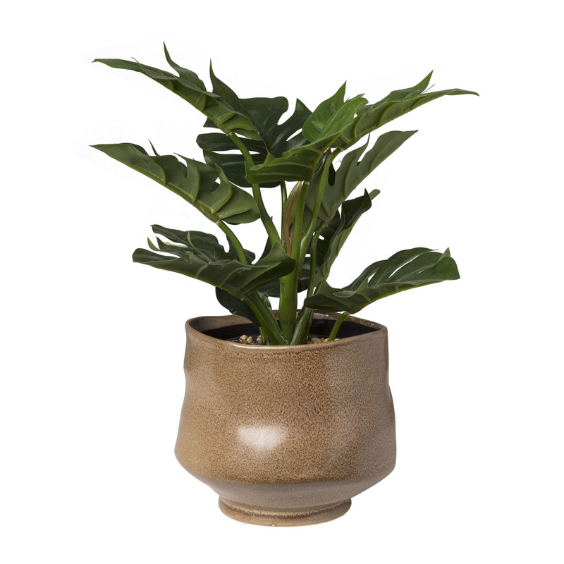 Bloempot - bruin - ø14.5x12.5 cm