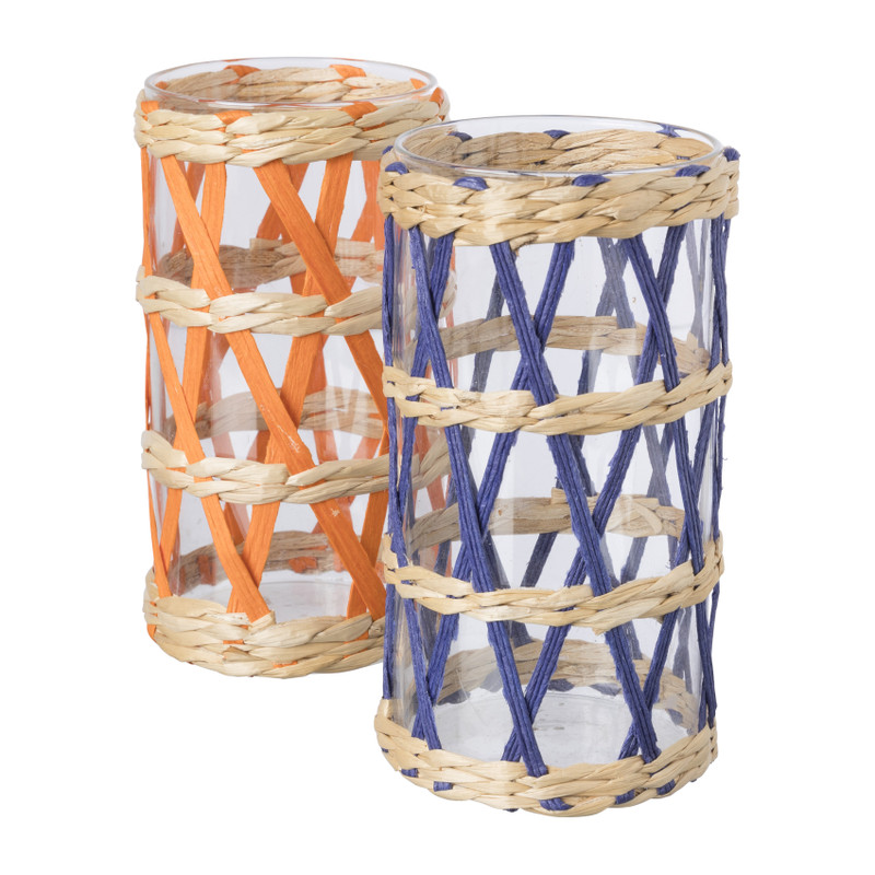 Vaasje zeegras - diverse varianten - ø8x15 cm