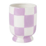 Bloempot geblokt - lila - ø10.5x14 cm