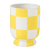 Bloempot geblokt - geel - ø10.5x14 cm