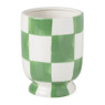 Bloempot geblokt - groen - ø10.5x14 cm