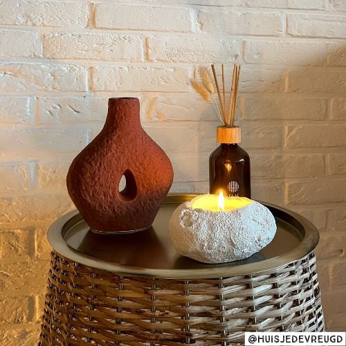 Vaasje donut - terra - 18x15.5x5 cm 