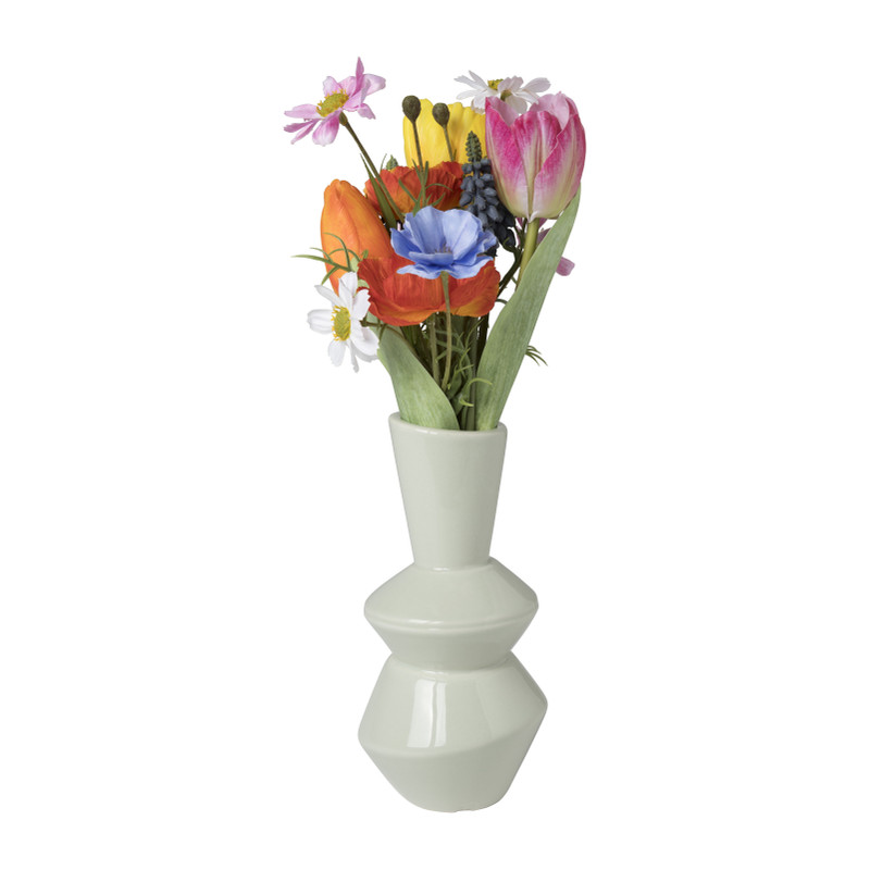 Vaas hoekig - groen - ø9x20.3 cm