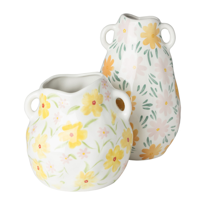 Vaas bloemen laag - 18.5x20x17.5 cm 