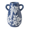 Vaas bloemen smal - blauw - 21.5x16.3x13.2 cm