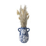 Vaas bloemen smal - blauw - 21.5x16.3x13.2 cm