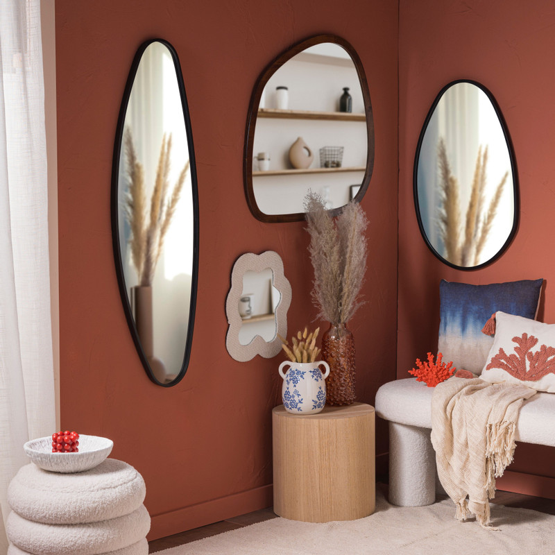 Vaas bloemen breed - wit/blauw - ø18.8x16.1 cm