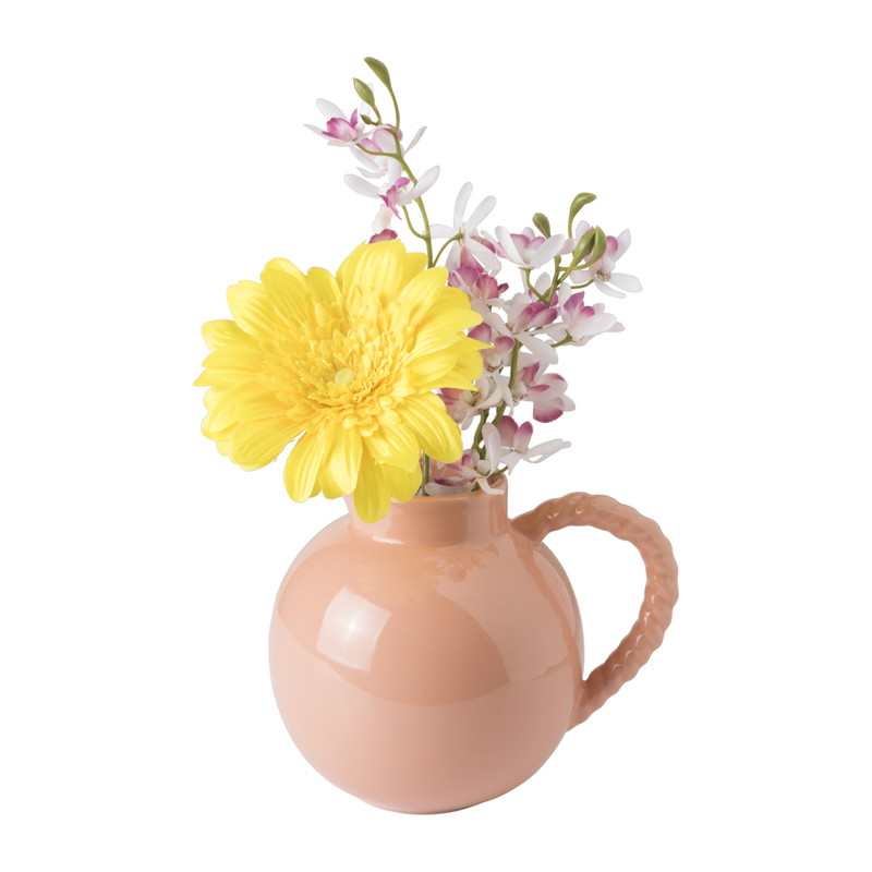 Vaas kruik - roze - 15x18.8x14.6 cm