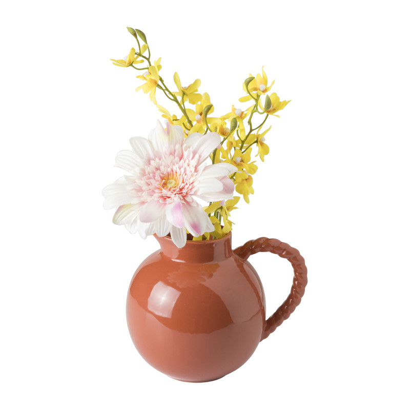 Vaas kruik - terra - 15x18.8x14.6 cm