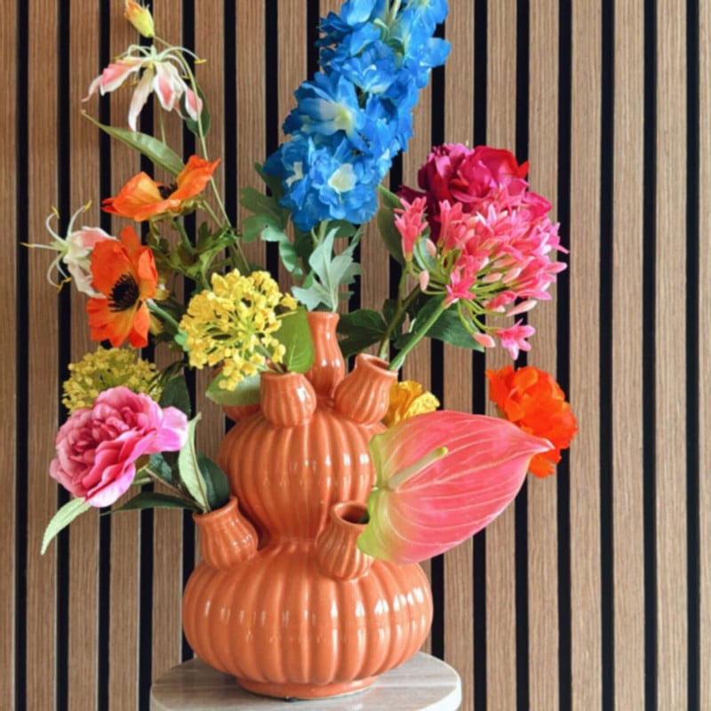 Tulpenvaas groot - roze - ø21.5x29.5 cm