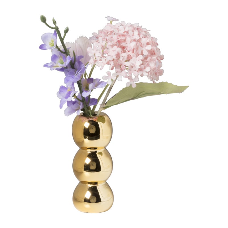 Vaas geribbeld - goud - ø12.5x5 cm