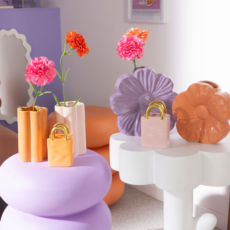 Vaas handtas - oranje - 13.5x8x6 cm