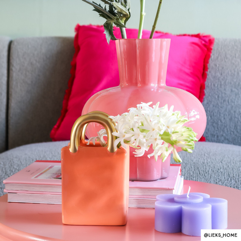 Vaas handtas - oranje - 13.5x8x6 cm