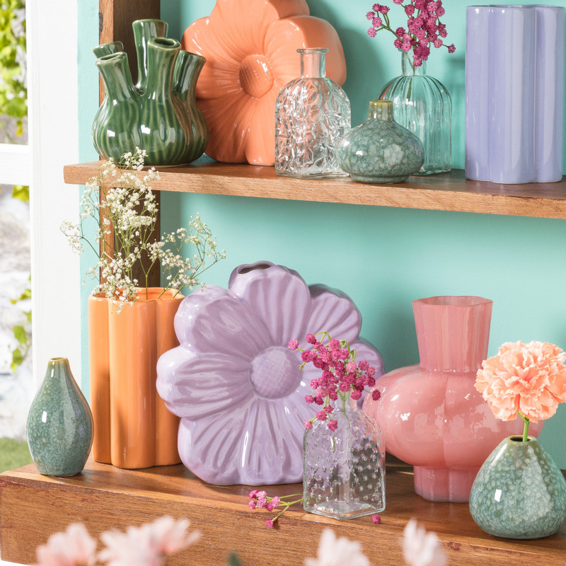 Vaas bloem groot - paars - 20x19.5x7 cm