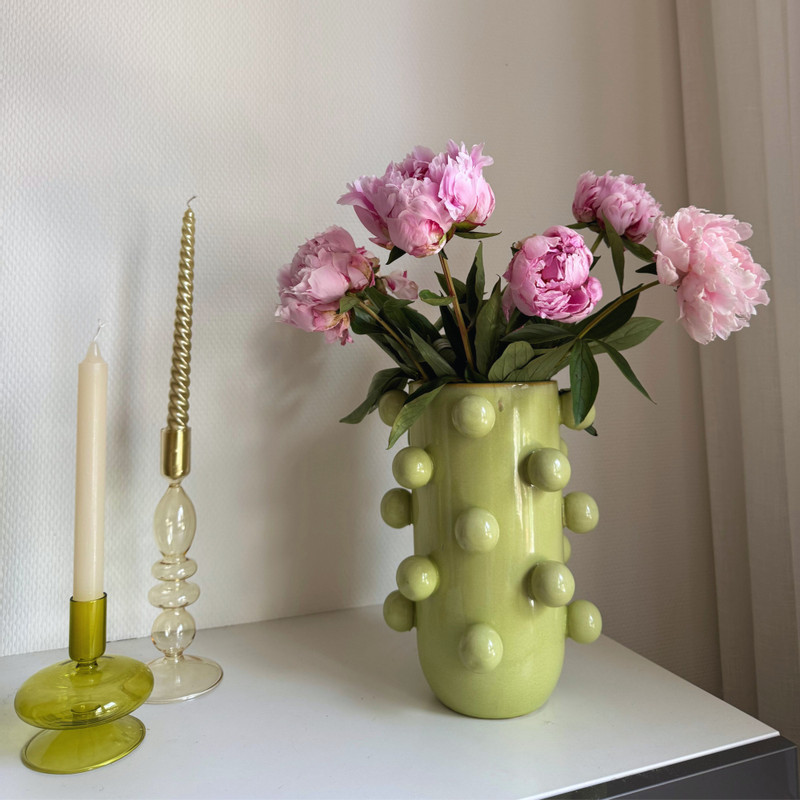 Vaas bollen - groen - ø19.5x26.5 cm